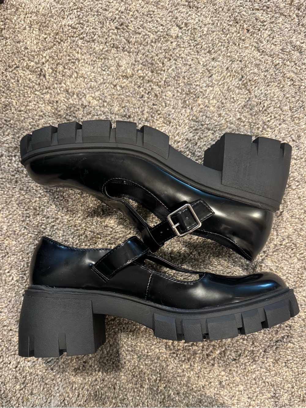 Steve Madden Chunky Mary Jane Platform Shoes - Black